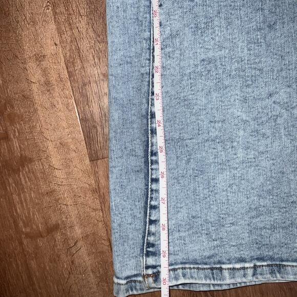 Retro High Rise Flare Leg Jeans Light Wash Denim Stretch- SIZE 14 - Picture 2 of 11